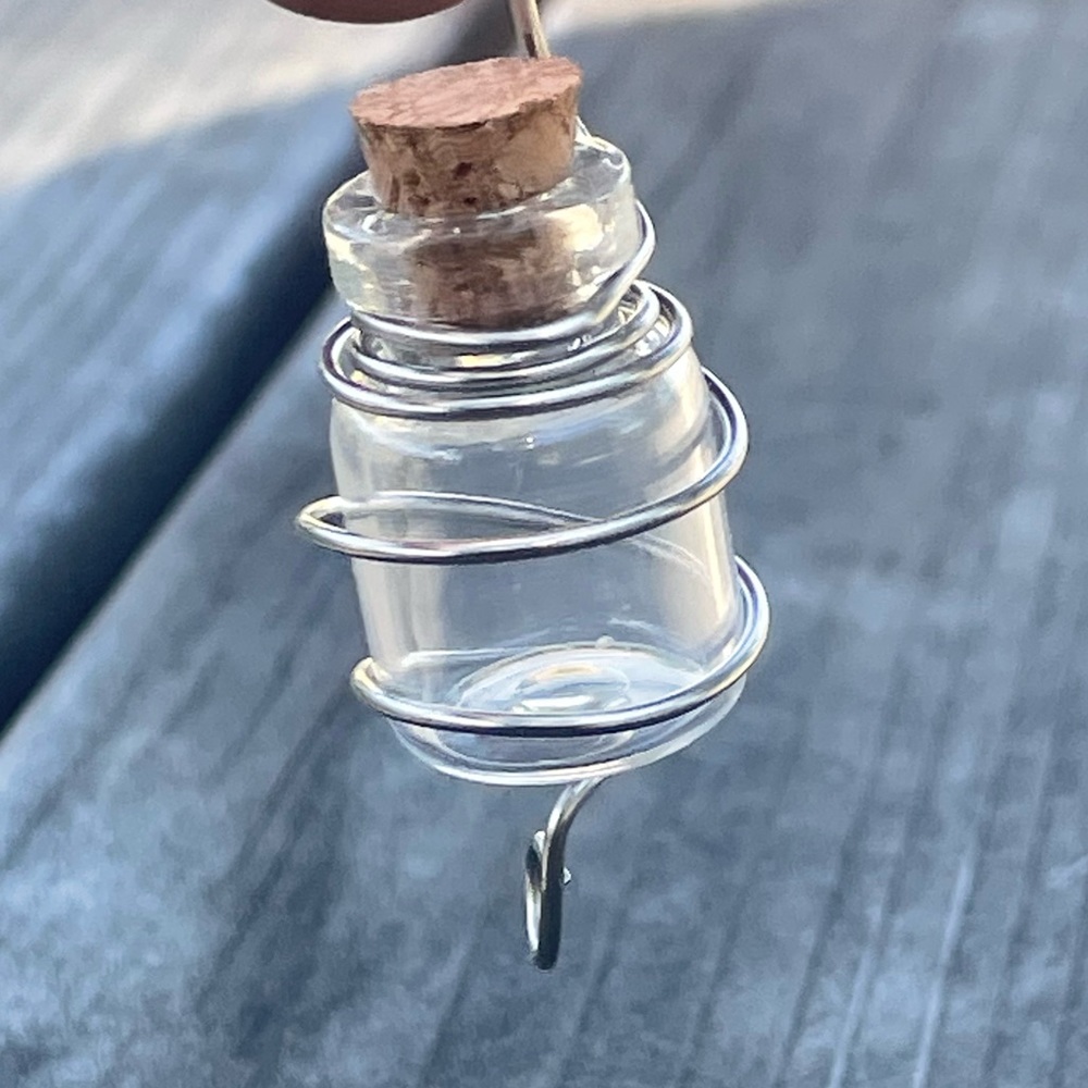 Mini wire wrapped jar pendant